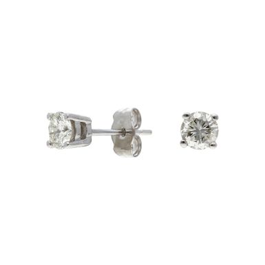 Pre-Owned 18ct White Gold 1.00 Carat Diamond Stud Earrings