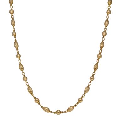 Pre-Owned 9ct Yellow Gold 18" Fancy Beaded Chain Necklace