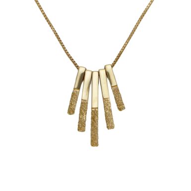 Pre-Owned 9ct Yellow Gold 16" Graduated 5 Bar Necklace