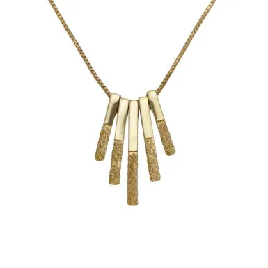 Pre-Owned 9ct Yellow Gold 16" Graduated 5 Bar Necklace