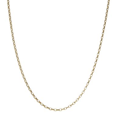 Pre-Owned 9ct Yellow Gold 18" Faceted Belcher Chain Necklace