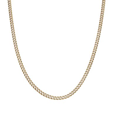 Pre-Owned 9ct Yellow & White Gold 18.5" Curb Chain Necklace