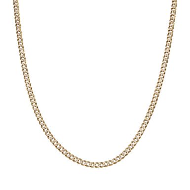 Pre-Owned 9ct Yellow & White Gold 18.5" Curb Chain Necklace
