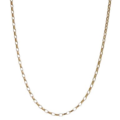 Pre-Owned 9ct Yellow Gold 20" Faceted Belcher Chain Necklace