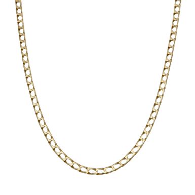 Pre-Owned 9ct Yellow Gold 21.5" Square Curb Chain Necklace