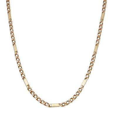 Pre-Owned 9ct Yellow Gold 28" Curb & Bar Link Chain Necklace