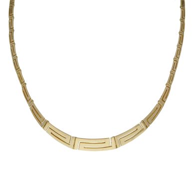 Pre-Owned 14ct Yellow Gold 16" Graduated Greek Key Necklet