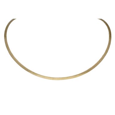 Pre-Owned 9ct Yellow Gold 17" Fancy Flat Link Necklet