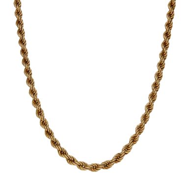 Pre-Owned 9ct Yellow Gold 18" Hollow Rope Chain Necklace
