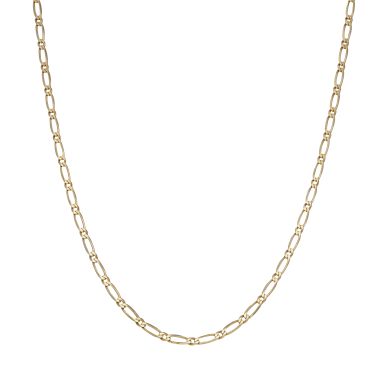Pre-Owned 9ct Gold 28" Long & Short Curb Link Chain Necklace