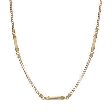 Pre-Owned 9ct Yellow Gold 28" Curb & Bar Link Chain Necklace