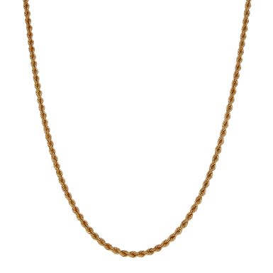 Pre-Owned 9ct Yellow Gold 18" Hollow Rope Chain Necklace