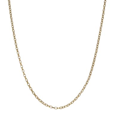 Pre-Owned 9ct Yellow Gold 24" Faceted Belcher Chain Necklace