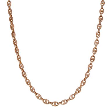 Pre-Owned 9ct Rose Gold 20" Patterned Anchor Link Chain Necklace