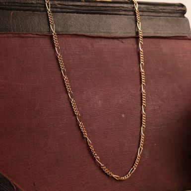 Pre-Owned Vintage 1987 9ct Gold 24" Figaro Chain Necklace