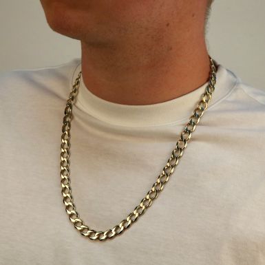 Pre-Owned 9ct Yellow Gold 24" Heavy Curb Chain Necklace