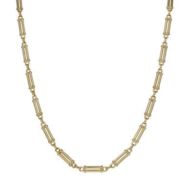 Pre-Owned 9ct Yellow Gold 30" Fancy Bar Link Chain Necklace