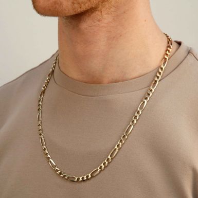 Pre-Owned 9ct Yellow Gold 24" Heavy Figaro Chain Necklace