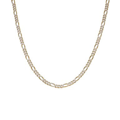 Pre-Owned 9ct Yellow & White Gold 16" Figaro Chain Necklace