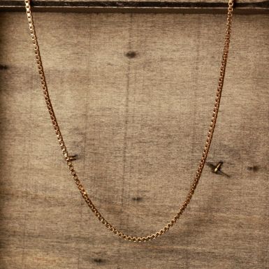 Pre-Owned Vintage 1979 9ct Gold 18" Box Link Chain Necklace