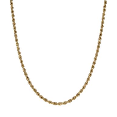 Pre-Owned 9ct Yellow Gold 21" Hollow Rope Chain Necklace
