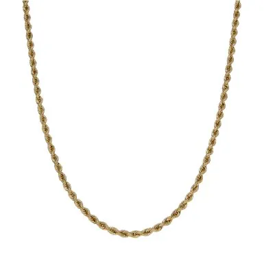 Pre-Owned 9ct Yellow Gold 21" Hollow Rope Chain Necklace