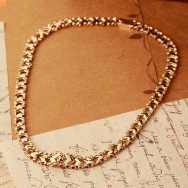 Pre-Owned Vintage 1976 9ct Gold 14.5" Fancy Collarette Necklet