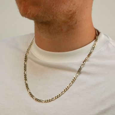 Pre-Owned 9ct Yellow Gold 23" Figaro Chain Necklace