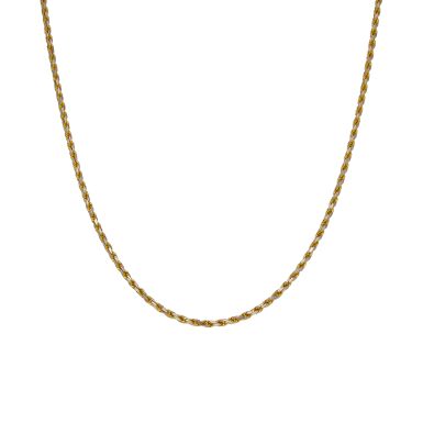 Pre-Owned 9ct Yellow & White Gold 16" Rope Chain Necklace