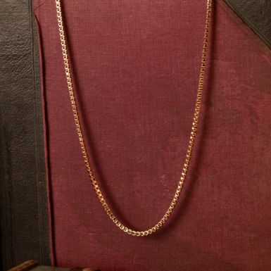 Pre-Owned Vintage 1976 9ct Gold 38" Box Link Chain Necklace