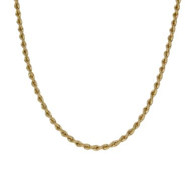 Pre-Owned 9ct Yellow Gold 16" Hollow Rope Chain Necklace