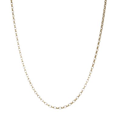 Pre-Owned 9ct Yellow Gold 24" Faceted Belcher Chain Necklace