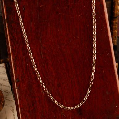 Pre-Owned Vintage 1987 9ct Gold 21" Faceted Belcher Necklace