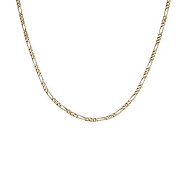Pre-Owned 9ct Yellow Gold 15" Hollow Figaro Chain Necklace