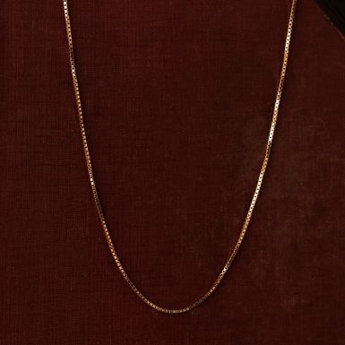 Pre-Owned Vintage 1979 9ct Yellow Gold 15.5" Box Link Necklace