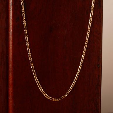 Pre-Owned Vintage 1987 9ct Gold 20" Figaro Chain Necklace