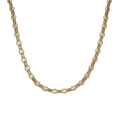 Pre-Owned 14ct Yellow Rose & White Gold 17" Fancy Link Necklet