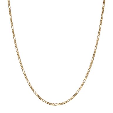 Pre-Owned 9ct Yellow Gold 5:1 Solid Figaro Link Chain Necklace