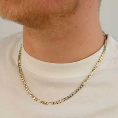 Pre-Owned 9ct Yellow Gold 20" Figaro Chain Necklace