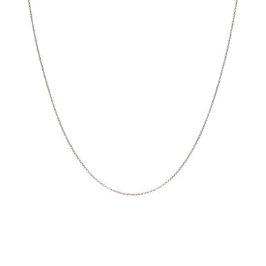 Pre-Owned 9ct White Gold 16" Micro Belcher Chain Necklace