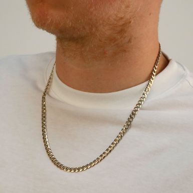 Pre-Owned 9ct Yellow Gold 22" Heavy Curb Chain Necklace