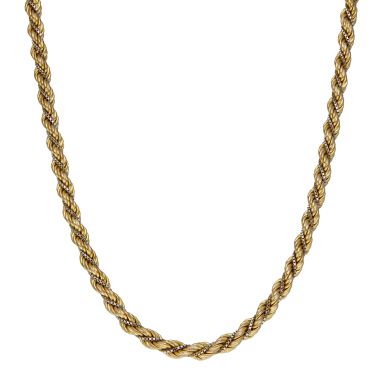 Pre-Owned 9ct Yellow & White Gold 28" Rope Twist Chain Necklace