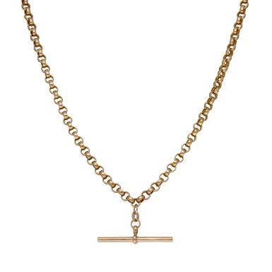 Pre-Owned 9ct Yellow Gold 18" Belcher Link & T-Bar Necklace