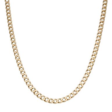 Pre-Owned 9ct Yellow Gold 23" Solid Curb Chain Necklace