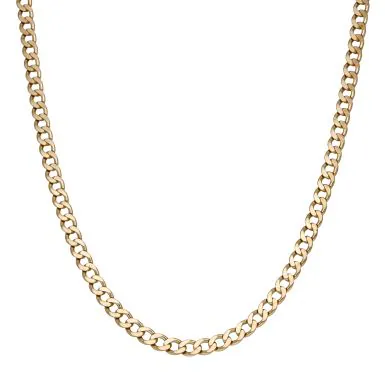 Pre-Owned 9ct Yellow Gold 23" Solid Curb Chain Necklace