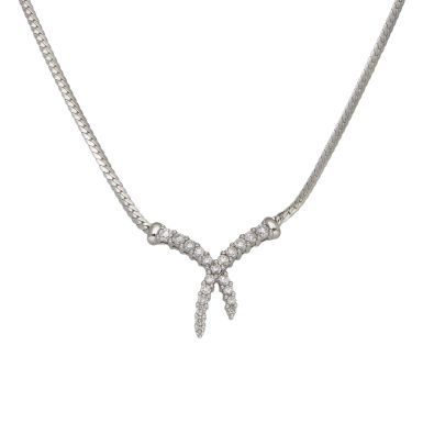 Pre-Owned 9ct White Gold 16" 0.50ct Diamond Cross Necklet