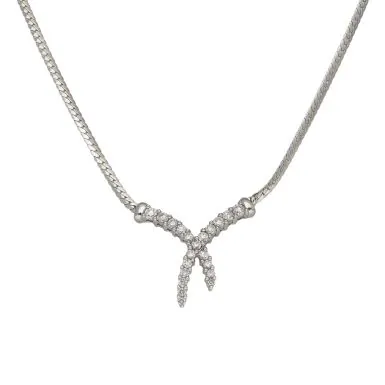 Pre-Owned 9ct Gold 16" 0.50ct Diamond Crossover Wishbone Necklet