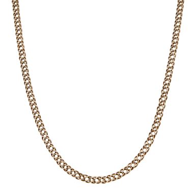 Pre-Owned 9ct Yellow Gold 24" Hollow Double Curb Chain Necklace