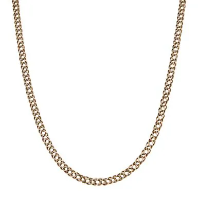 Pre-Owned 9ct Yellow Gold 24" Hollow Double Curb Chain Necklace
