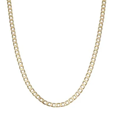 Pre-Owned 9ct Yellow Gold 20" Solid Curb Chain Necklace